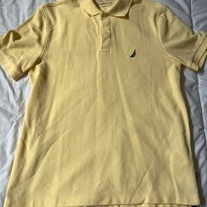 Nautica Yellow Polo Shirt Classic Cotton Pique